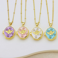 Boîte à pendentif photo en forme de cœur, cœur pêche, cœur étoilé, style mode, luxe léger, effet goutte d'huile, pour vente en gros