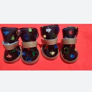 Sepatu Anjing Musim Dingin Mewah Grosir, Sepatu Salju Hangat Kulit PU Anti-Selip Tahan Air, Sepatu Anjing Desainer Musim Dingin - Product Image 4