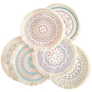 Tapis de table en coton et lin ethnique bohème, résistant à la chaleur, écologique, couleur/logo personnalisable, pour la maison et les restaurants - Product Image 3