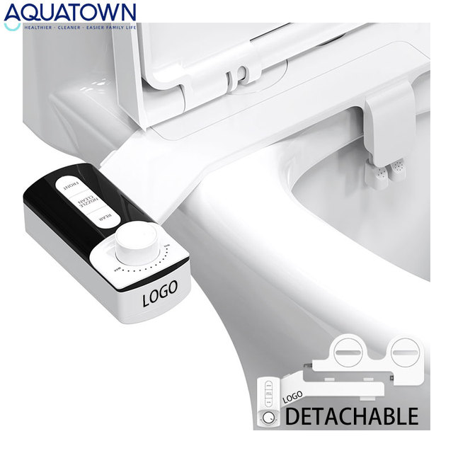 Non Electric Key Button Bidet Toilet Attachment Dual Nozzle Smart Toilet Bidet Shattaf Detachable Non Electric Bidet