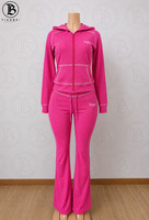 Nouvel Arrivage 2026 Ensemble Femme Color Block en Maille Gaufrée : Veste Zippée et Pantalon Évasé – Tenue de Sport 2 Pièces pour le Streetwear