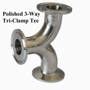 Yod Custom Precision CNC Machining Service Onderdelen Gepolijste 3-weg <span class=keywords><strong>Tri</strong></span> Clamp T-stuk SS316L voor Voedingsmiddelen, Farmaceutica, Zuivel, Dranken, CIP - Product Image 2