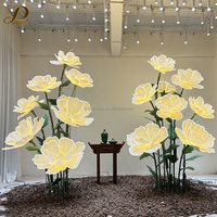 Décorations d'allée de mariage JINDA, fleurs géantes lumineuses à LED, décorations florales en papier EVA, lumières pour allée de mariage