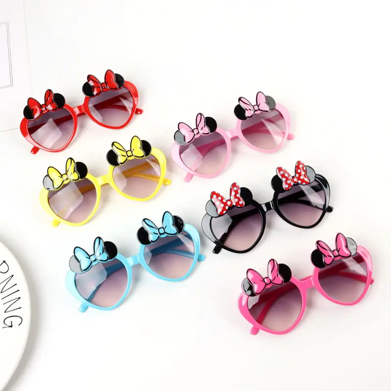 2022 güzel yay tasarım kalp gözlük moda çocuklar kızlar için gözlük güneş gözlüğü