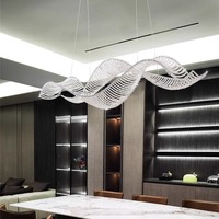 Post-moderne Creative Simple Ondulé Table À Manger Lustre En Cristal De Luxe pour La Maison Hôtel Cuisine Île bar LED Lustre Lumière