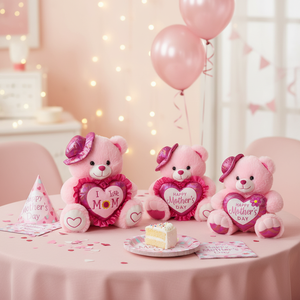 Oso rosa para el día de la madre de 12 "con corazón y sonido 24PCS/CS Suministros para fiestas - Product Image 3