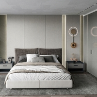 Juego de Muebles de Dormitorio de Madera Gris Personalizado de Primera Calidad, Juego de Dormitorio Principal para Proyectos de Personalización Integral de la Casa