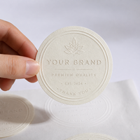 Autocollants de luxe personnalisés avec logo 3D en relief, papier texturé, étiquettes d'emballage en relief pour les entreprises