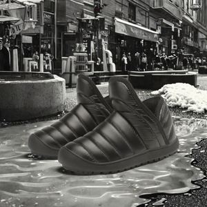 Bottes de neige unisexes mi-mollet pour l'hiver, dessus en toile imperméable, semelle extérieure en EVA/TPR antidérapante, chaussures de marche chaudes pour l'extérieur - Product Image 2