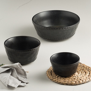 Bol en céramique rétro de style japonais haut de gamme 4.5 pouces pour soupe Ramen Fruit Design conique pour la <span class=keywords><strong>cuisine</strong></span> japonaise domestique - Product Image 3