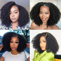 Vente en gros de cheveux humains naturels vierges indiens bruts, afro crépus bouclés à ondulations profondes, HD pour perruque longue à dentelle transparente