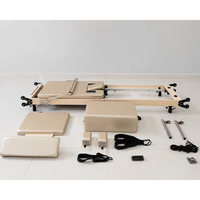 Reformer Pilates Kayu Maple Lipat Hemat Ruang Berkualitas Tinggi Tahan Lama Portabel Ekonomis