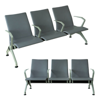Chaises de salle d'attente de bureau 3 places de haute qualité et économiques avec table pour usage en centre commercial et hôtel - Mobilier commercial durable