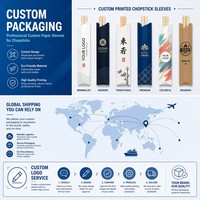 Palillos de Sushi Cuadrados de Bambú Natural con Empaque de Papel Personalizado, Vajilla Japonesa para Restaurantes, Venta al por Mayor para Servicios de Catering