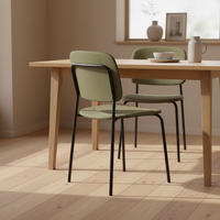 Chaise empilable moderne et contemporaine en feutre PET recyclé thermoformé pour bureau à domicile et salle à manger