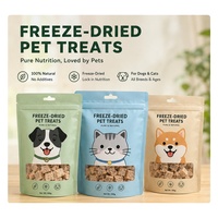 Sacs d'emballage pour aliments pour animaux de compagnie, imprimés sur mesure, avec fermeture éclair refermable et fenêtre transparente, pour friandises pour chiens et chats