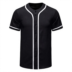Maillot de baseball pour homme, manches courtes, couleur unie, boutons sur le devant, respirant, évacuant l'humidité, séchage rapide, polyester, adultes, toutes saisons - Product Image 6