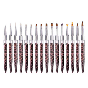 Set de Pinceles para Uñas con Estampado de Leopardo, Pincel para Gel UV, Pincel para Pétalos de Flores, Pincel para Degradado Ombre, Pinceles 3D para Arte de Uñas Acrílicas - Product Image 4