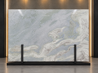 Dalles de marbre Azul Cielo polies, à jointure apparente, pour murs décoratifs, plans de toilette de salle de bain, encadrements de cheminée, dessus de table à manger