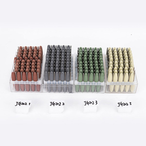 Cabezales de pulido de silicona para pulidor de uñas, 100 unidades, puntas de pulido suaves verdes con eje metálico - Product Image 4