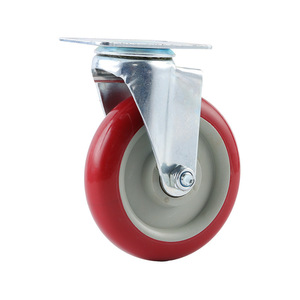 Wolverine <b>Casters</b> Swivel <b>Caster</b> 2 Inch Red PVC <b>Wheel</b> Dual Bearings Industrial Use - Product Image 4