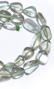 Green <b>Amethyst</b> Nugget Beads Smooth Polished Gemstone Beads 8x10mm To 9x15mm - Product Image 3