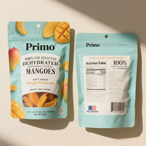 사용자 정의 인쇄 재사용 지퍼락 스탠드 업 파우치 파인애플 복숭아 망고 동결 말린 과일 포장 마일라 백 - Product Image 3