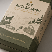 Boîtes auto-érectiles personnalisées écologiques et recyclables avec fond à verrouillage automatique, revêtement UV, impression offset pour l'emballage de détail d'accessoires pour animaux de compagnie