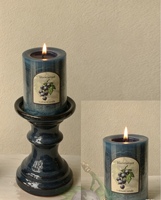 Ensemble de bougies pilier vert forêt rustique avec plateau en bois, fleurs séchées, cône de pin, bougie en pot parfumée aux aiguilles de genévrier, décoration d'intérieur, cadeau, vente en gros
