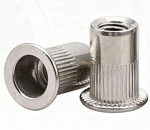SG TZH 75 pièces d'inserts filetés à tête plate en acier inoxydable 304, corps moleté pour l'industrie automobile - Product Image 1