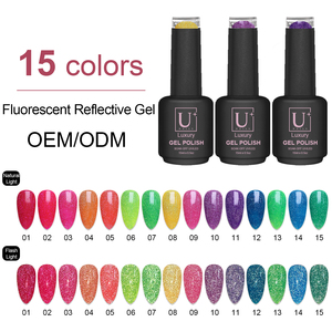 Esmalte de uñas semipermanente en gel UV para discoteca, esmalte fluorescente reflectante, 15ml - Product Image 2