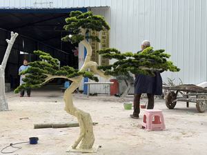 Sculpture de pin bionique haut de gamme, style chinois moderne, plante verte artificielle, pour aménagement paysager de cour et <span class=keywords><strong>escalier</strong></span> - Product Image 6
