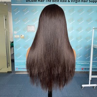 Perruque DiLuxe HD Lace en Cheveux Naturels Raides de Qualité Supérieure Couleur Naturelle Haut de Gamme
