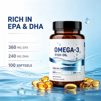 Cápsulas de Ácido Graso Omega 3 de Tres Intensidades de Potencia para Hombres y Mujeres, Suplemento Vegano de EPA y DHA, Suplemento de Aceite de Pescado