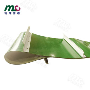สายพานลำเลียงสีเขียว Mingcheng พร้อมแผ่นนำทางโลหะสำหรับการขนส่งแบบเอียง ผลิตตามสั่ง - Product Image 3