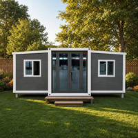 Maison conteneur modulaire à double aile, installation rapide, gain de place, portable, pliable, durable et extensible