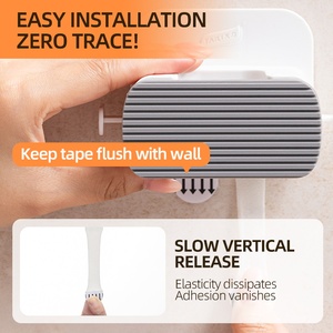 Wall Mount Lau Chổi chủ Heavy Duty nhựa Organizer Rack cho công cụ làm sạch lưu trữ - Product Image 3