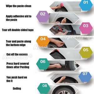 4/2 Piezas Protector Universal de Goma para Rueda de Coche, Anti-colisión, Guardabarros, Molduras de Protección para el Arco de la Rueda 150x3.5CM - Product Image 6