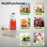 Hotselling, hoogwaardige draagbare fruitpers blenderfles oplaadbare sapbeker 6-blads meskop handmatige sapcentrifuge beker