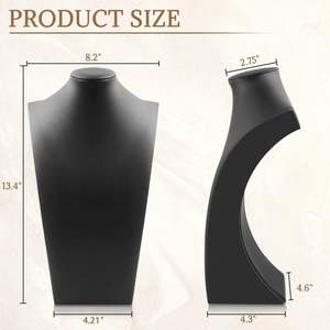 Custom PU Leather Jewelry Displays Stand Series Luxury Jewelry Mannequin Display for Pendant <b>Necklace</b> - Product Image 2