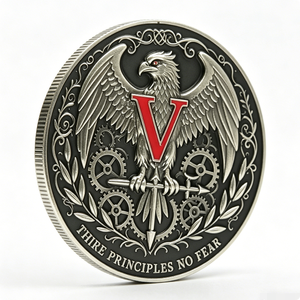 Moneda de desafío personalizada de aleación de zinc esmaltada con grabado, estilo Steampunk, para deportes y Año Nuevo, recuerdo. - Product Image 4