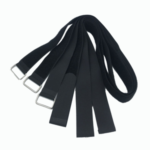 Sangle de gestion des câbles réglable et sangle élastique à crochets et boucles pour bagages, sangle à crochets et boucles personnalisée avec logo, ceinture avec boucle à anneau métallique - Product Image 2