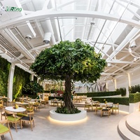 Arbres artificiels en fibre de verre de haute qualité, faits à la main à 100%, sur mesure, grands arbres artificiels en ficus, pour la décoration intérieure des restaurants