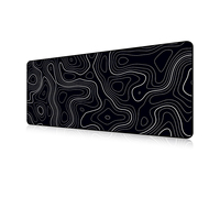 Tapis de bureau de jeu XXL personnalisé avec logo anime, grand tapis pour clavier et souris, noir, base antidérapante en caoutchouc topographique