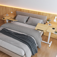 NOUVEAU Bureau mobile sur roulettes pour ordinateur portable, réglable en hauteur, pneumatique, pour la maison ou le bureau, éco-responsable, moderne, à placer au-dessus du lit ou au chevet