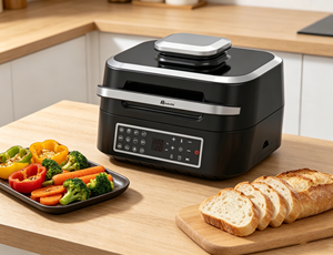 <span class=keywords><strong>Friteuse</strong></span> à air numérique Anbolife Factory 6,5 L avec thermomètre intelligent 260 ℃   Gril d'intérieur <span class=keywords><strong>sans</strong></span> fumée haute performance 2-en-1 multi-cuiseur - Product Image 6