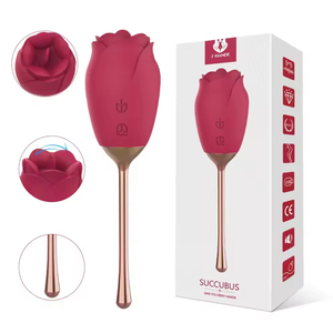 Gift Rose Tongue Licking G-Spot Vibrator with USB for Women's Pleasure SHD-S398 Adult Sex Toy - Product Image 4