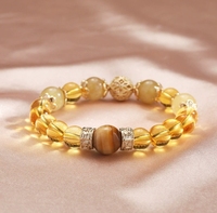 Kleiner Kaiser Goldener Quarz Eleganter Citrin Perlenbesetzter Stilvoller Geschenk-Naturstein Gelber Turmquarz