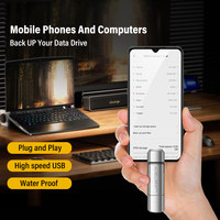Memoria USB 2.0 de Doble Tipo-C, 128 GB, 64 GB, 2 en 1, Memoria USB Metálica para Almacenamiento de Fotos
