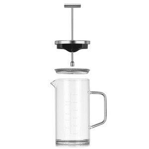 Cafetière à piston en verre borosilicate à paroi simple et acier inoxydable 304, 350 ml - Product Image 6
